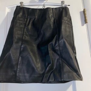 Black Faux Leather Mini Skirt